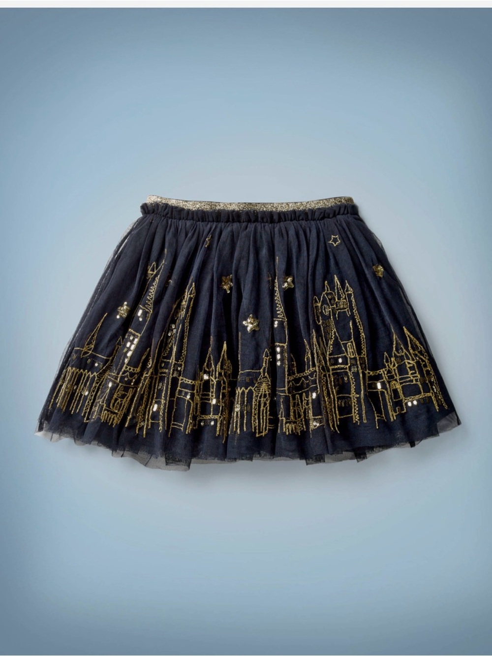 Mini Boden Harry Potter Hogwarts Tulle Skirt Navy Gold Girls 6-7Y 122cm